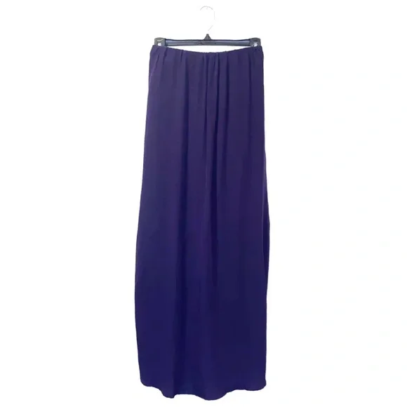Olivaceous 100% silk layered plum maxi skirt - Picture 6 of 16